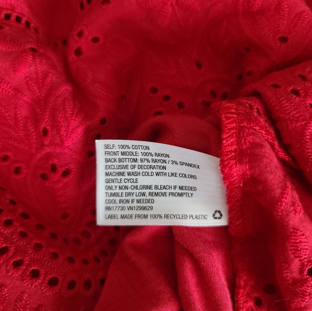 NWOT Knox Rose Red Eyelet Shirt - Picture 7 of 7